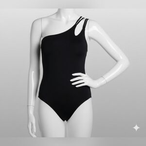 La Blanca Black One-Shoulder Swim One Piece
